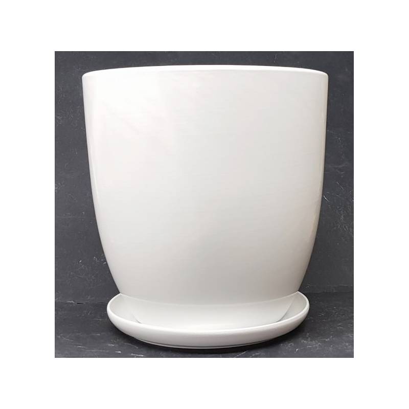 Donica duża biała z podstawką 30 cm Donica duża biała z podstawką 30 cm