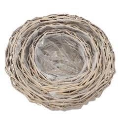 KOSZ WIKLINOWY DUŻA MISA SZARA 38 cm